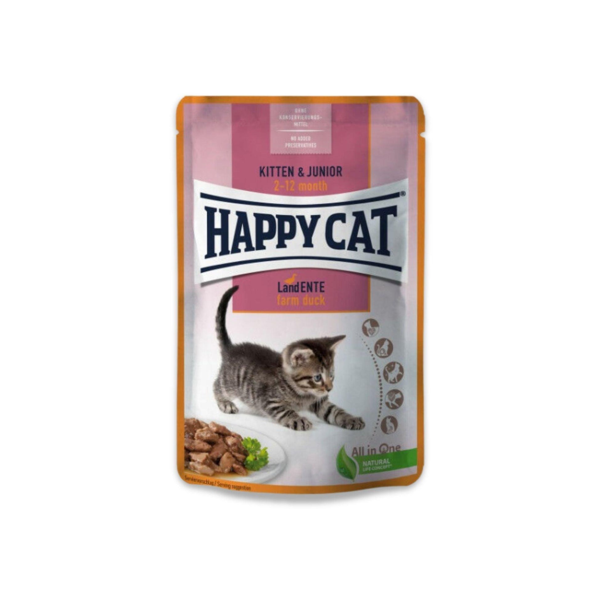 Happy Cat - הפי קט פאוצ' ברווז לגורים & ג'וניור 85 גרם