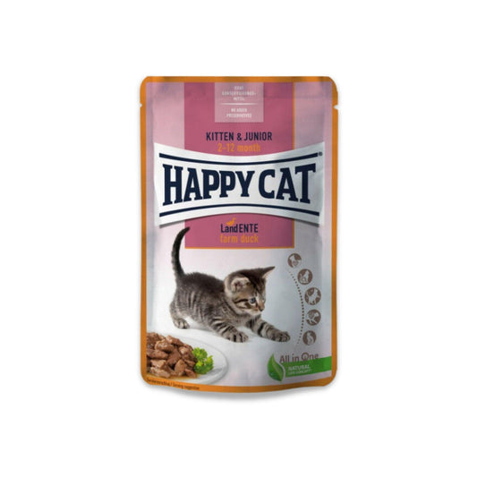 Happy Cat - הפי קט פאוצ' ברווז לגורים & ג'וניור 85 גרם