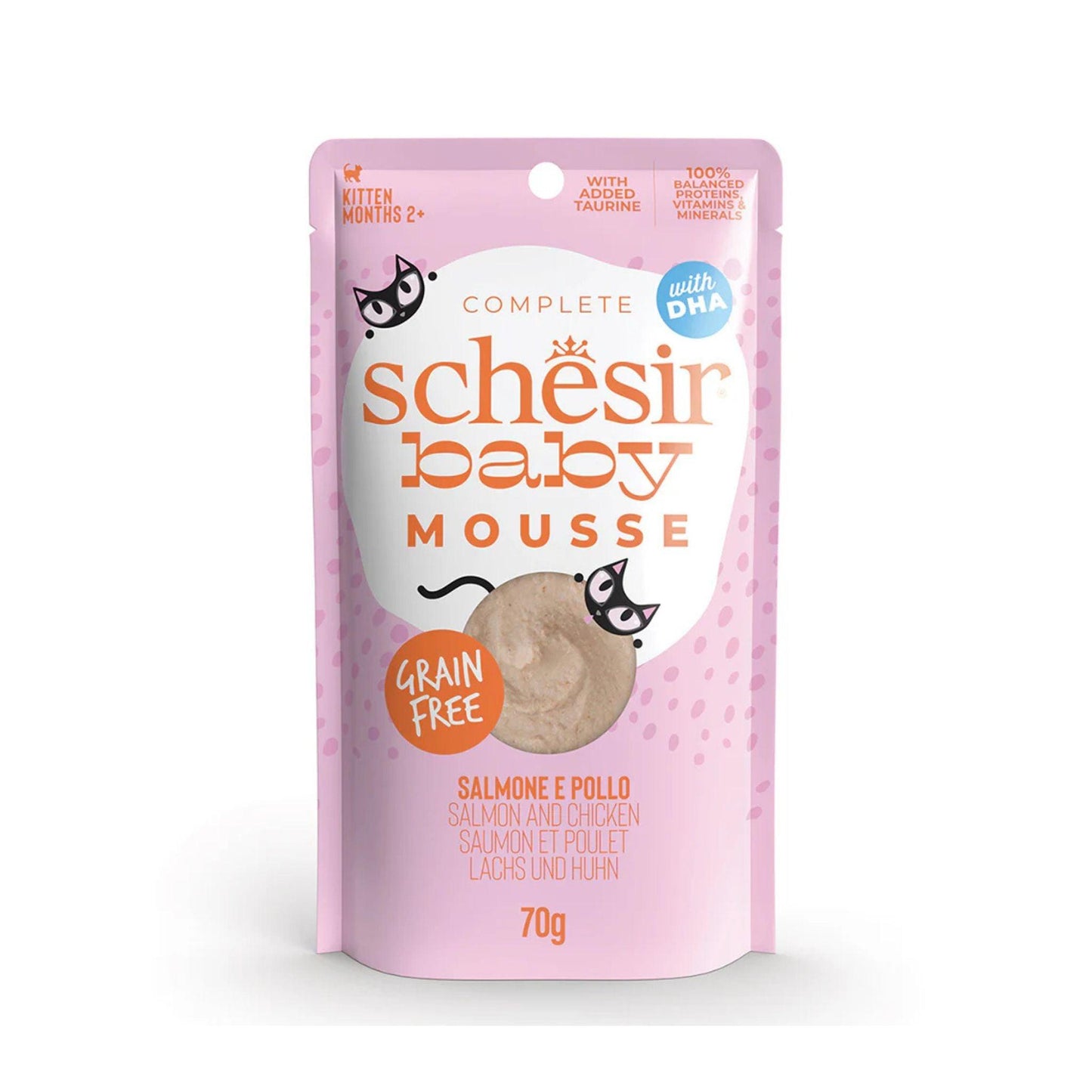 Schesir שזיר פאוץ’ מוס סלמון בייבי לגורי חתולים 70 גרם