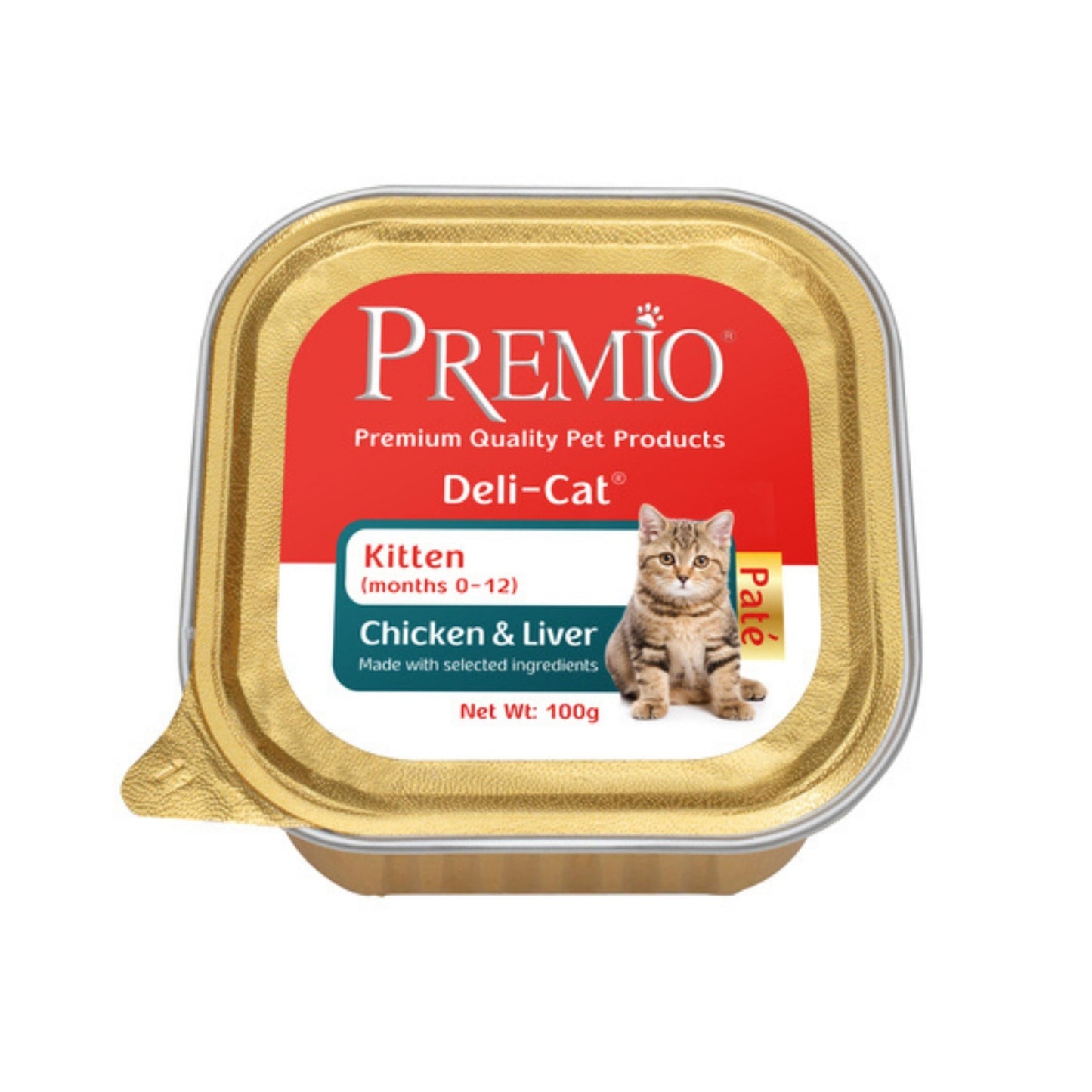 Premio פרמיו מעדן פטה לגורי חתולים עם עוף וכבד 100 גרם