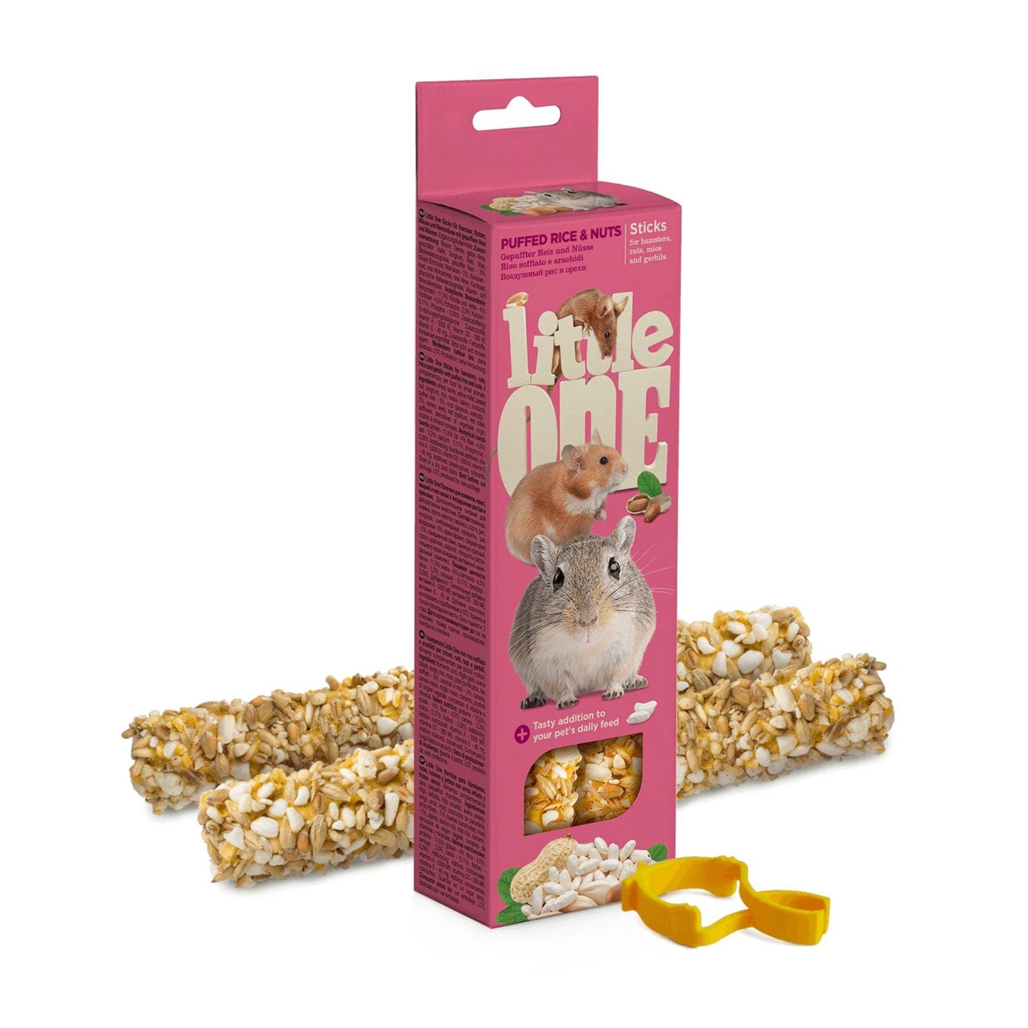 Little One חטיף מקלות אורז, תפוח ואגוזים למכרסמים 110 גרם