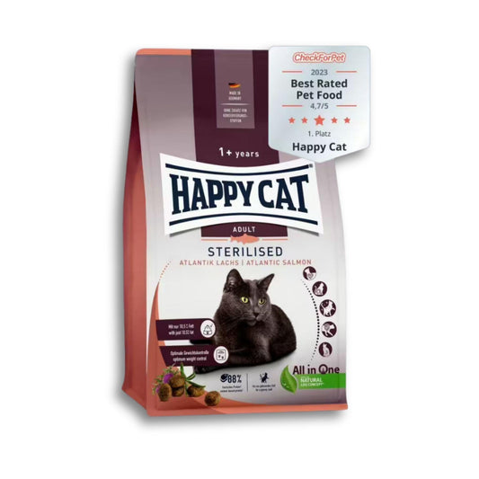 Happy Cat - Sterilised Adult Atlantic Salmon הפי קט סטרילייז סלמון 10 ק"ג לחתולים בוגרים