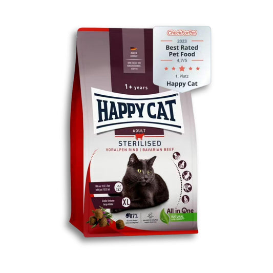 Happy Cat - Sterilised Adult Beef הפי קט סטרלייז בקר 4 ק"ג לחתולים בוגרים