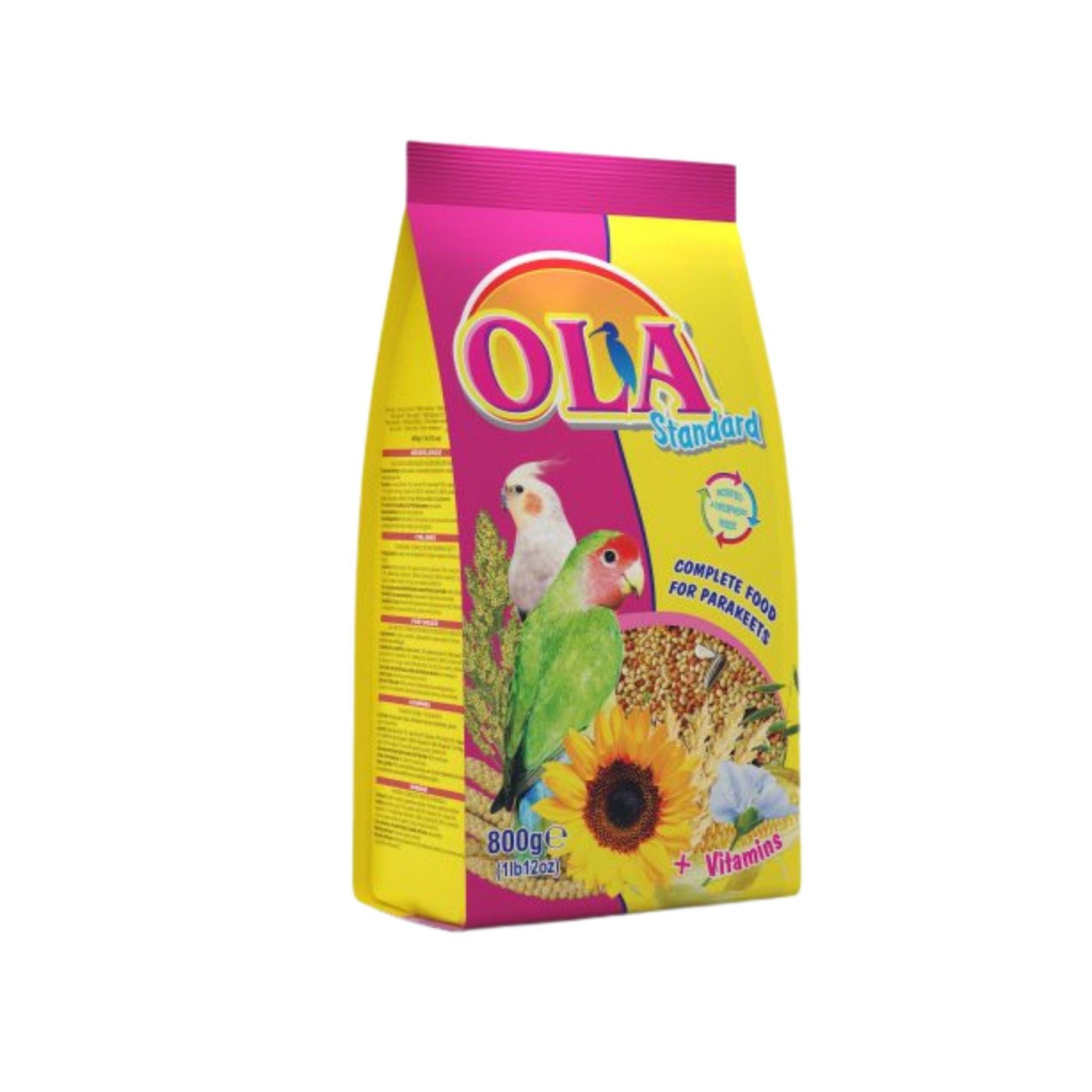 OLA אולה מזון מלא לקוקטילים וציפורי אהבה 1 ק”ג