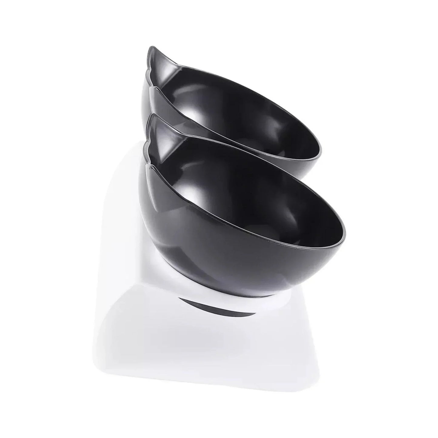 קערות אוכל ומים מוגבהות לחתולים ולכלבים צבע שחור