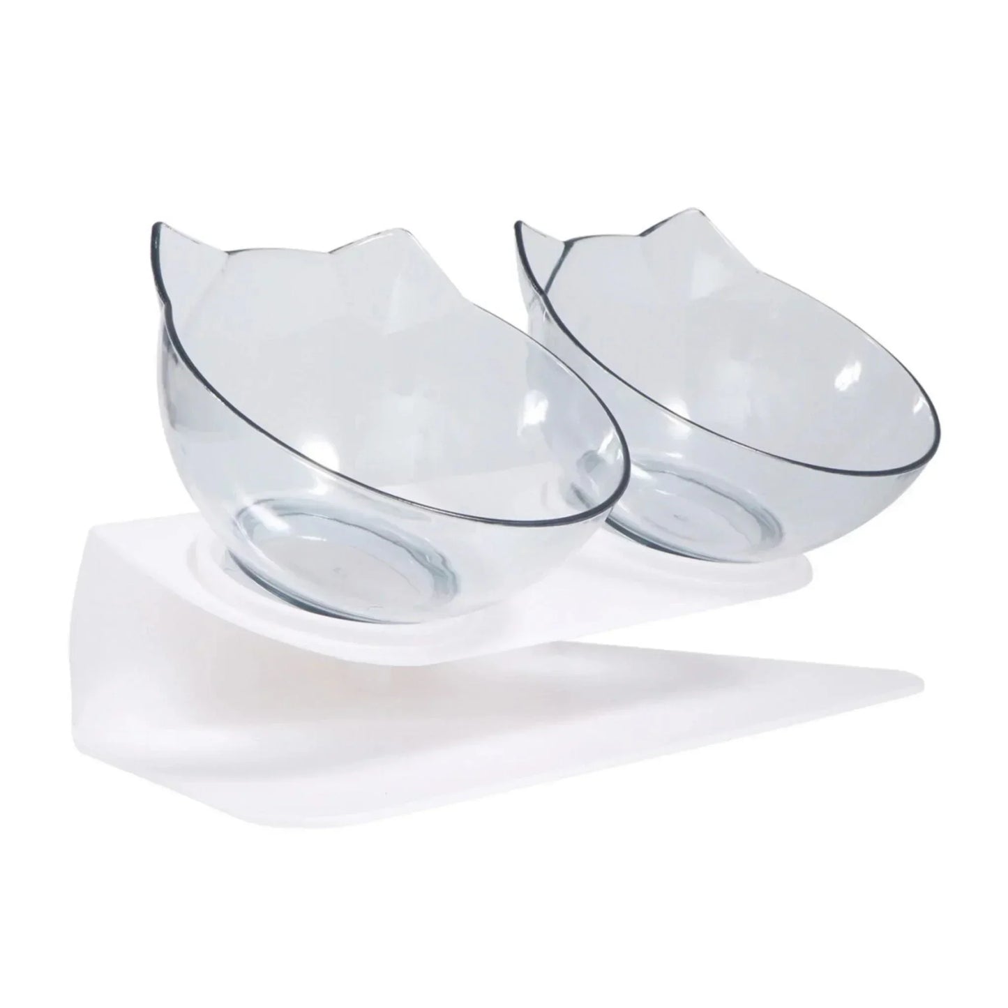 קערות אוכל ומים מוגבהות לחתולים ולכלבים שקוף