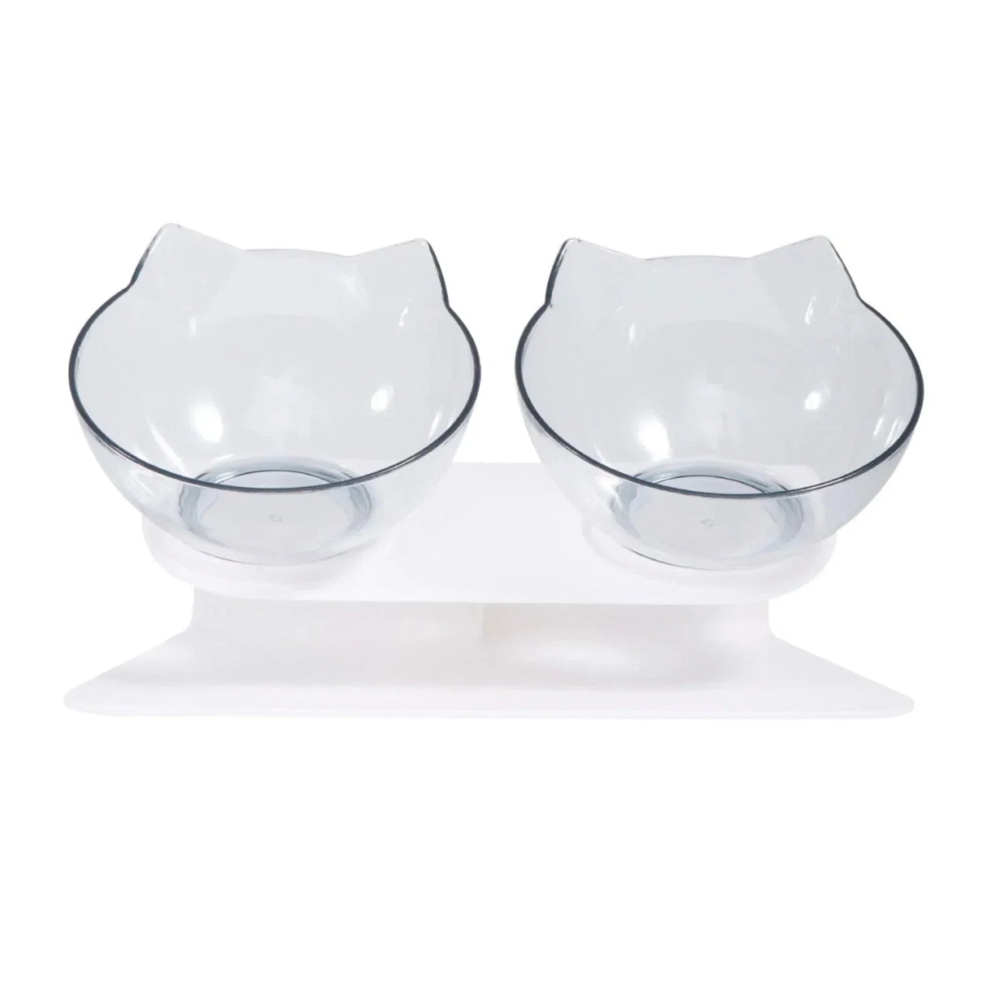 קערות אוכל ומים מוגבהות לחתולים ולכלבים שקוף