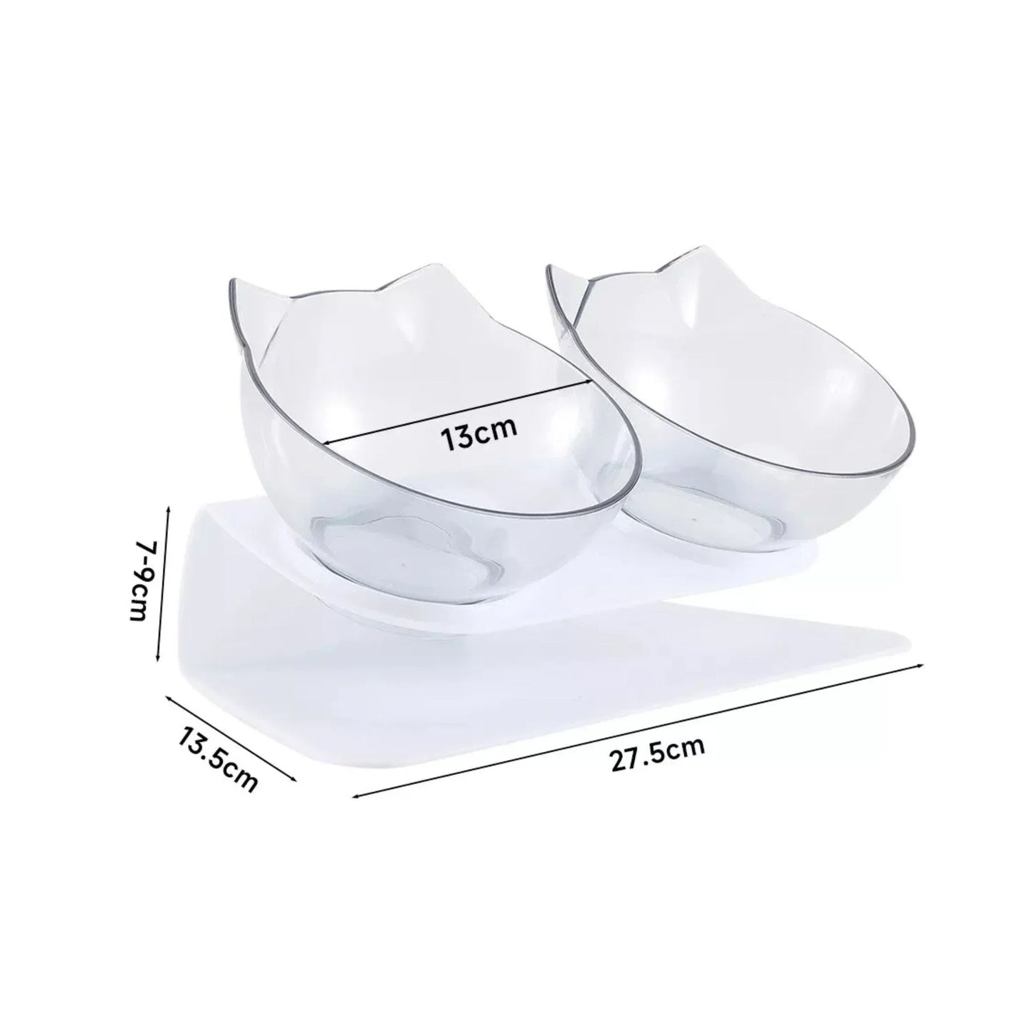 קערות אוכל ומים מוגבהות לחתולים ולכלבים שקוף