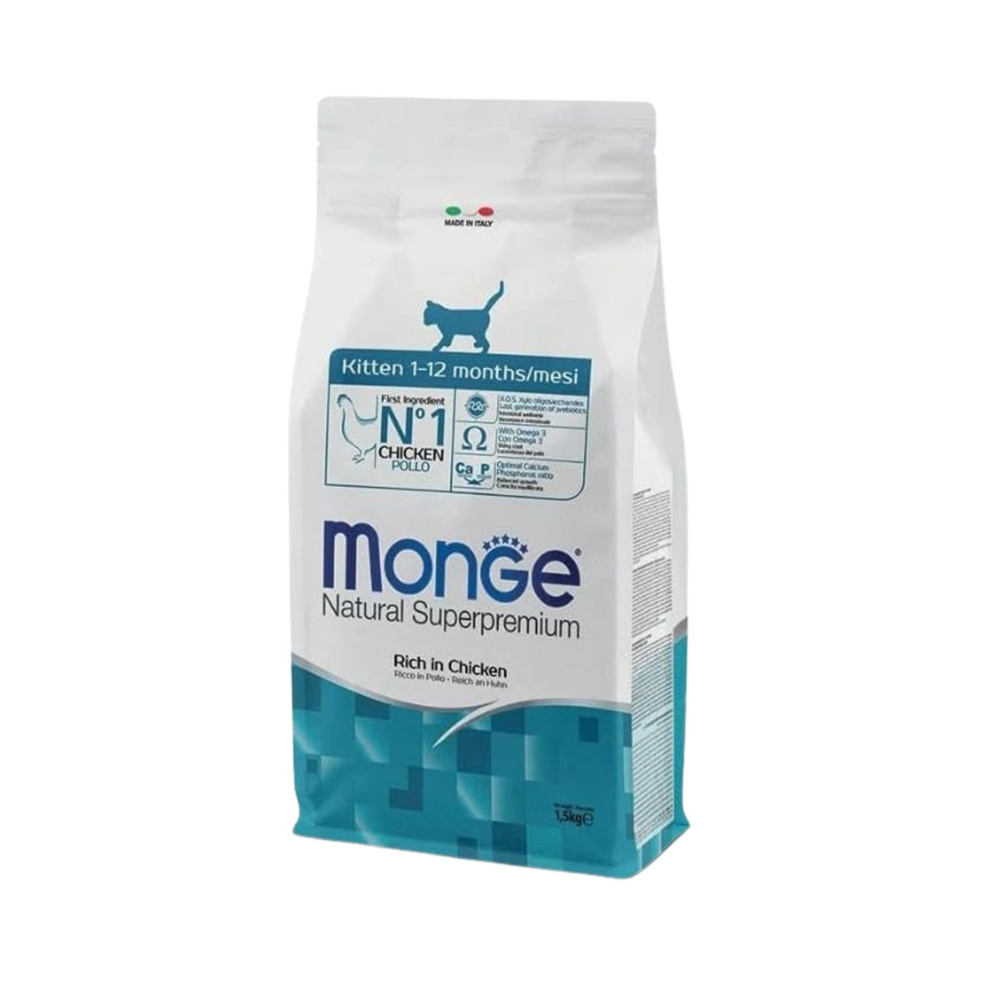 Monge מונג׳ מזון יבש לגורי חתולים קיטן בטעם עוף 1.5 ק״ג