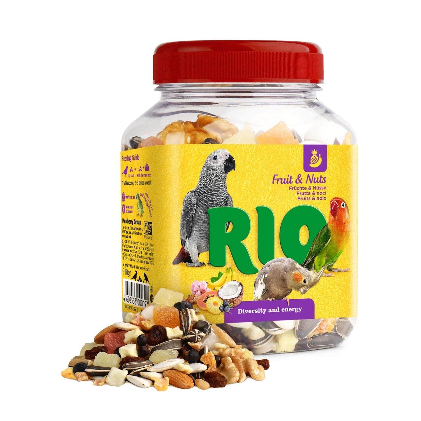 RIO Fruit and Nut Mix for Large Parrots and Cockatiels 160 g