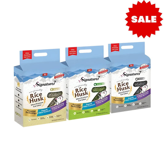 Signature7 - מבצע חול אורז לחתול 3 יחידות רק ב-₪159 7.5 ק"ג