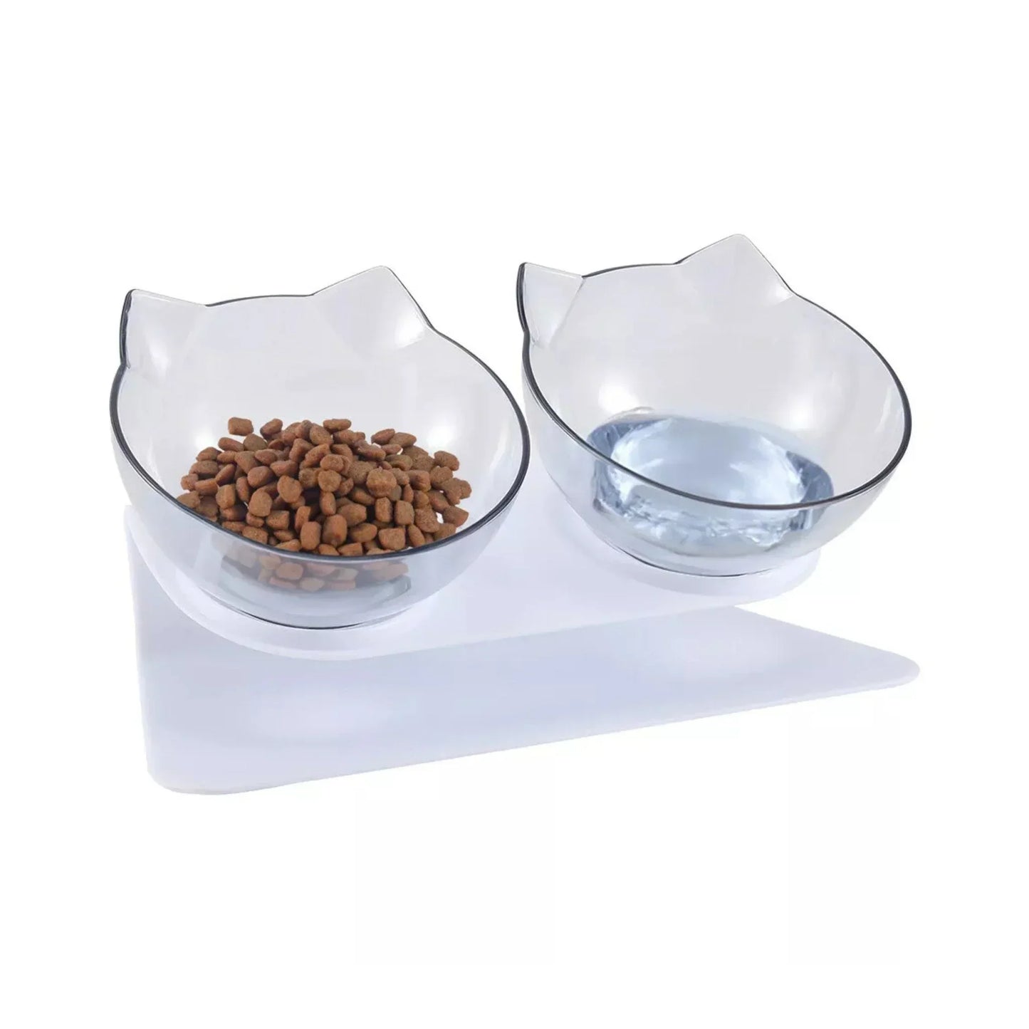 קערות אוכל ומים מוגבהות לחתולים ולכלבים צבע שחור