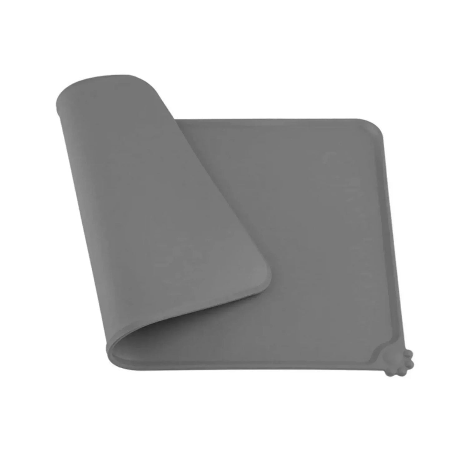 משטח סיליקון נגד החלקה לאוכל ומים לחתולים ולכלבים צבע אפור