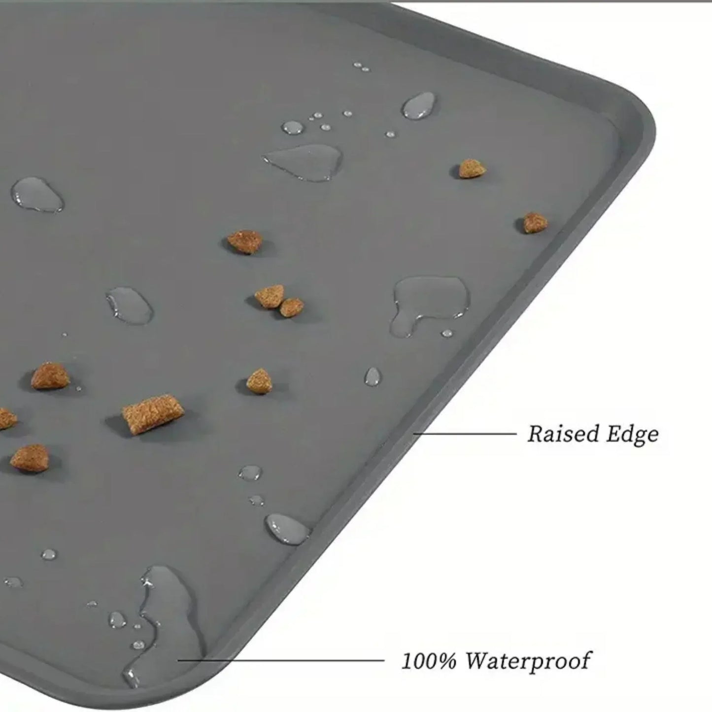 משטח סיליקון נגד החלקה לאוכל ומים לחתולים ולכלבים צבע שחור