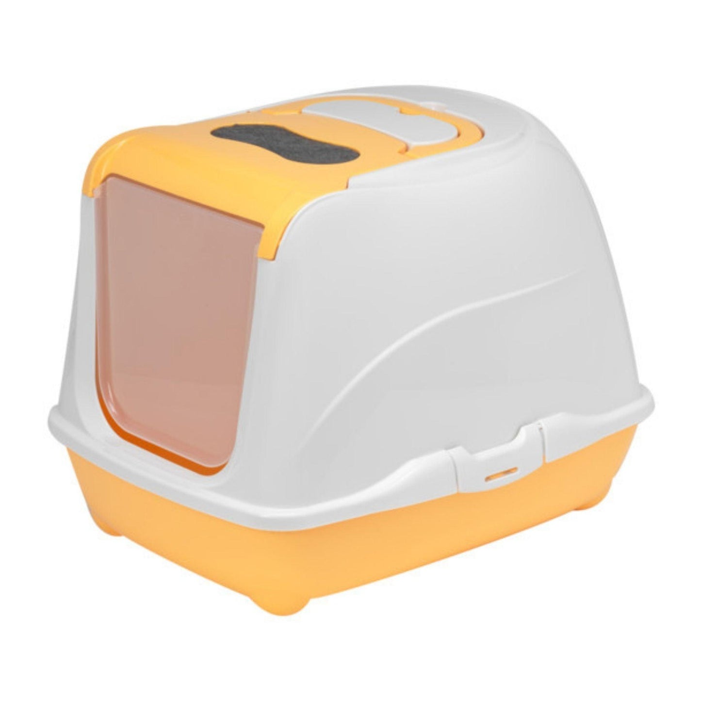 MODERNA Flip Cat Jumbo שירותים סגור גדול לחתול עם פתיחה קדמית צבע כתום