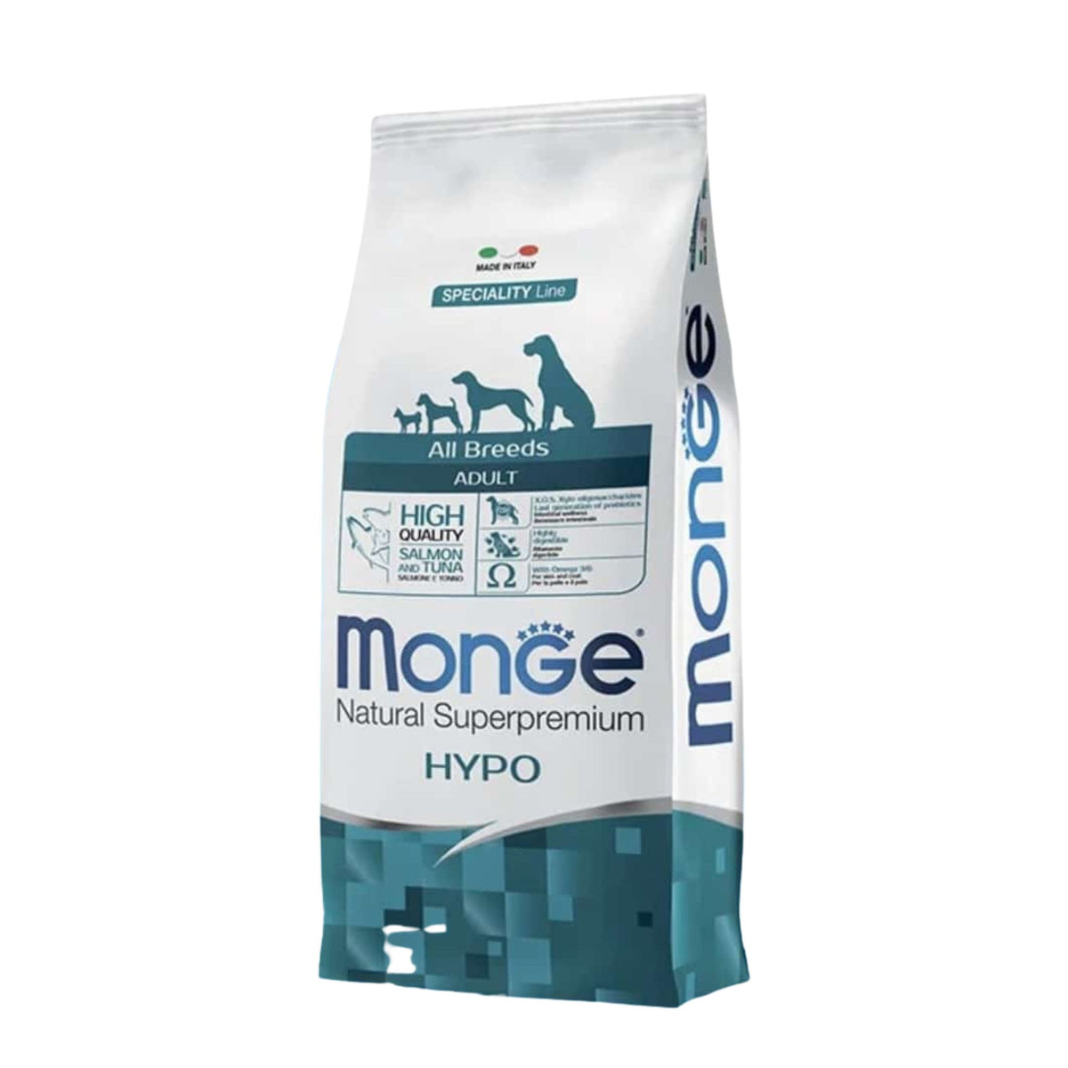 Monge Hypo מונג׳ סלמון וטונה מזון יבש היפואלרגני לכלבים בוגרים 12 ק״ג