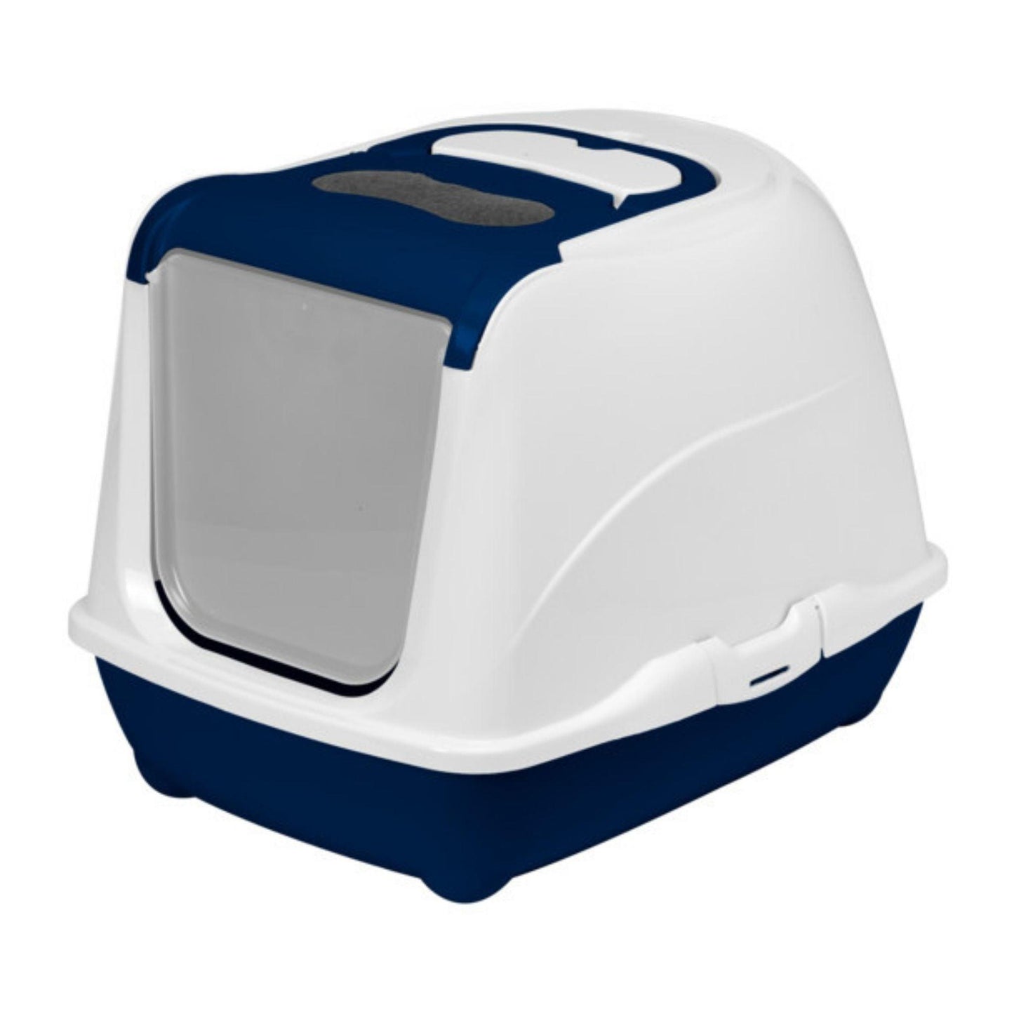 MODERNA Flip Cat Jumbo שירותים סגור גדול לחתול עם פתיחה קדמית צבע כחול