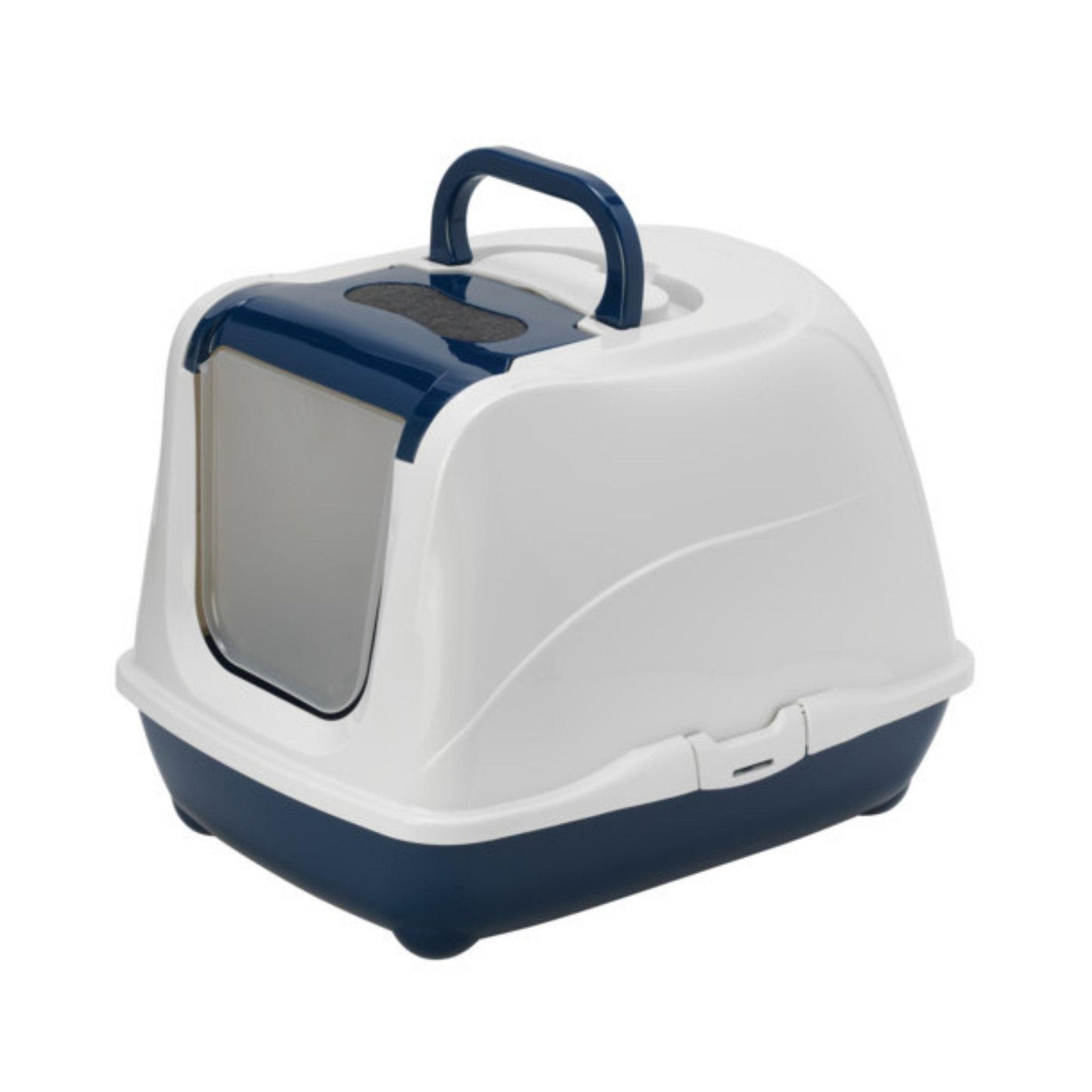 MODERNA Flip Cat Jumbo שירותים סגור גדול לחתול עם פתיחה קדמית צבע כחול