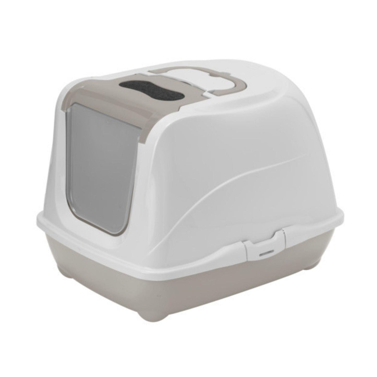 MODERNA Flip Cat Jumbo שירותים סגור גדול לחתול עם פתיחה קדמית צבע אפור