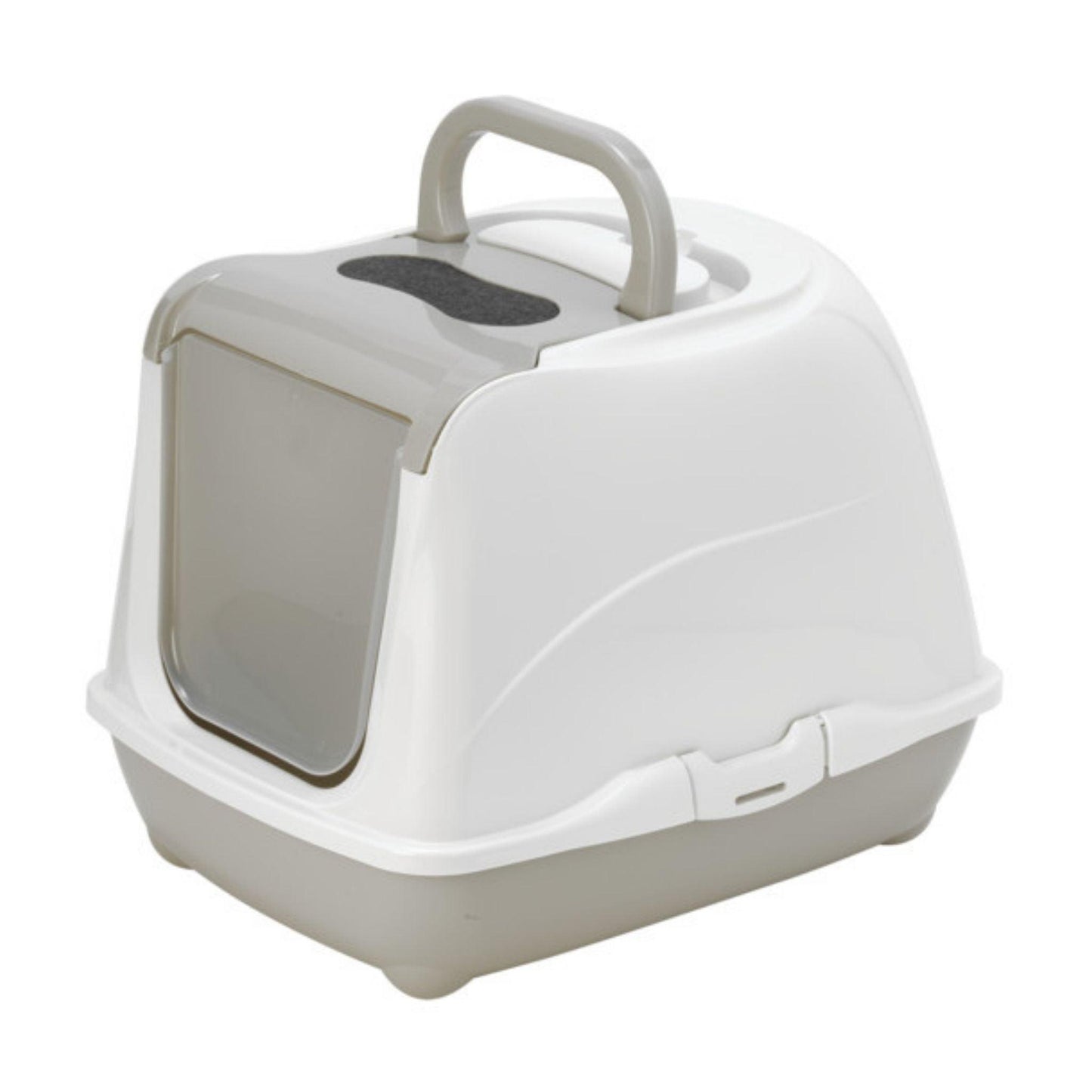 MODERNA Flip Cat Jumbo שירותים סגור גדול לחתול עם פתיחה קדמית צבע אפור