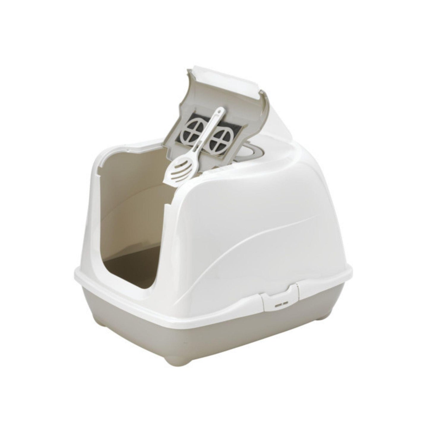 MODERNA L שירותים סגור לחתול עם פתח עליון לניקוי קל צבע אפור פליפ קט מודרנה