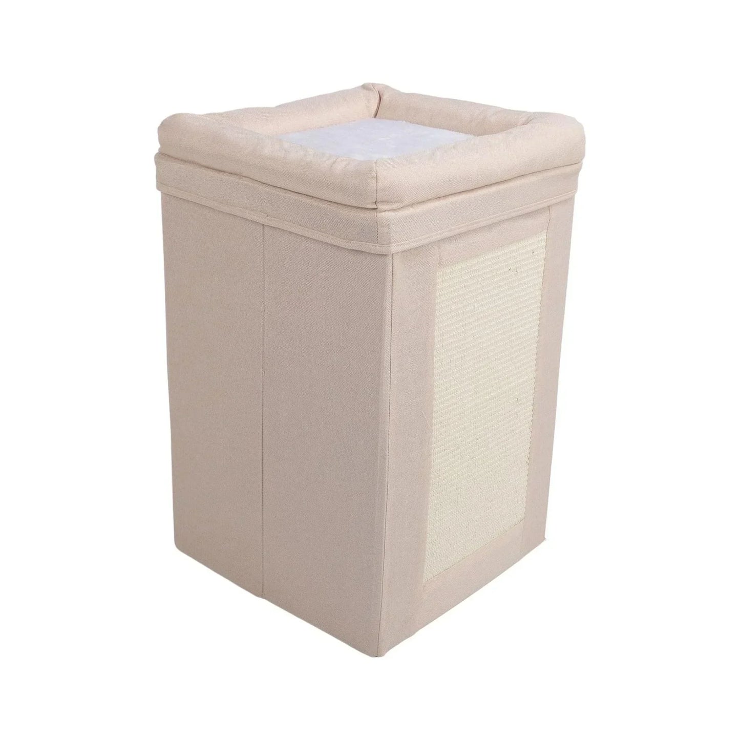 בית חתולים מרופד שתי קומות עם שריטה בצבע בז