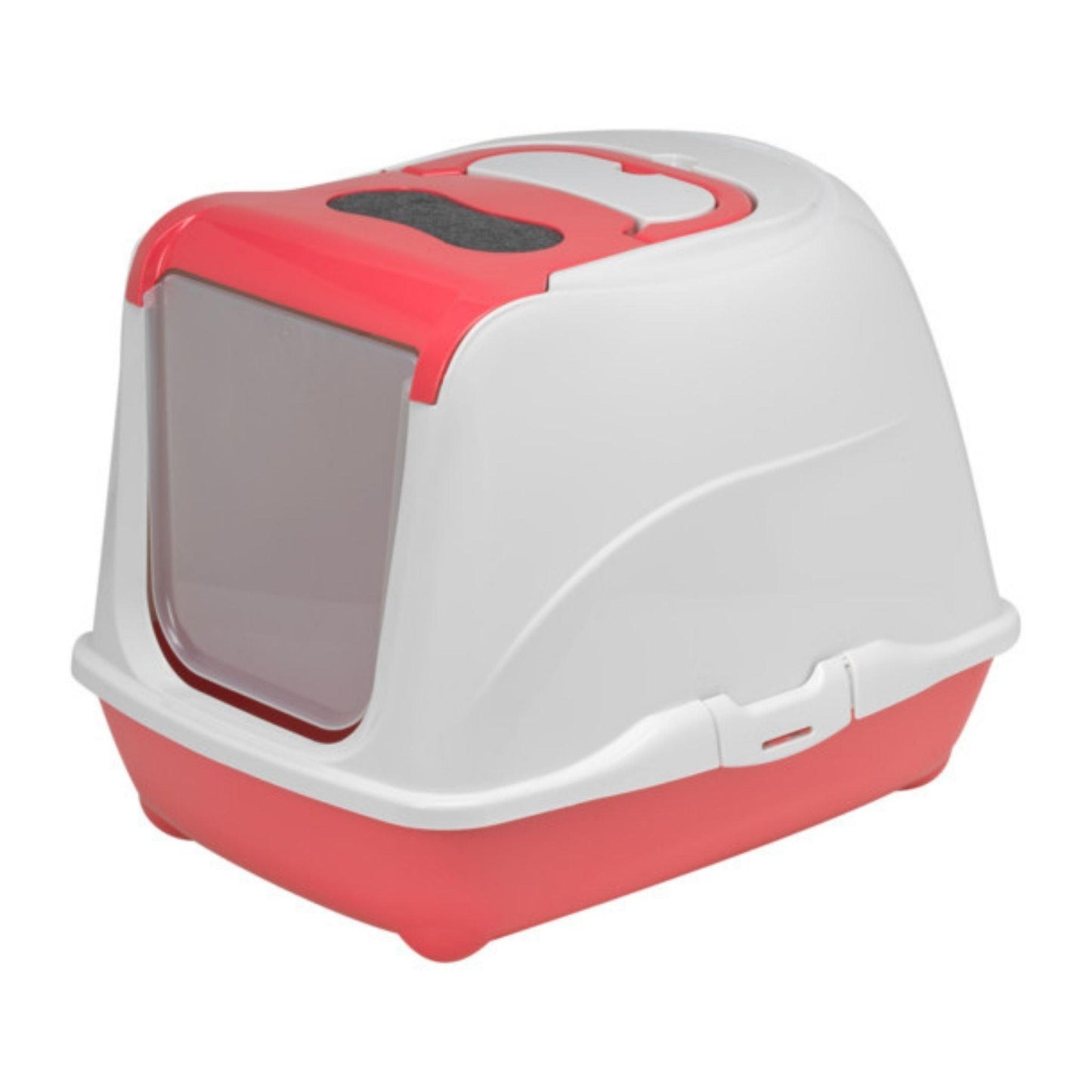 MODERNA Flip Cat Jumbo שירותים סגור גדול לחתול עם פתיחה קדמית צבע אדום