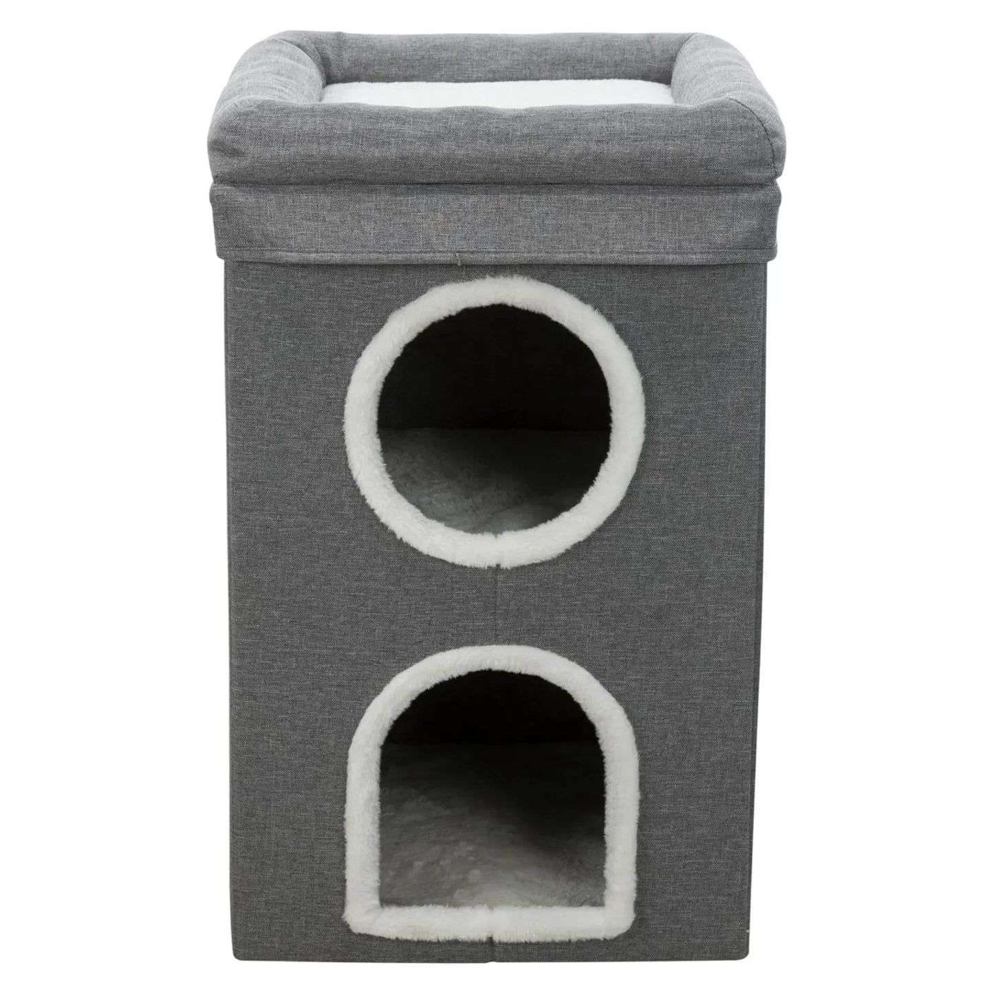 חתולים מרופד שתי קומות עם שריטה בצבע אפור