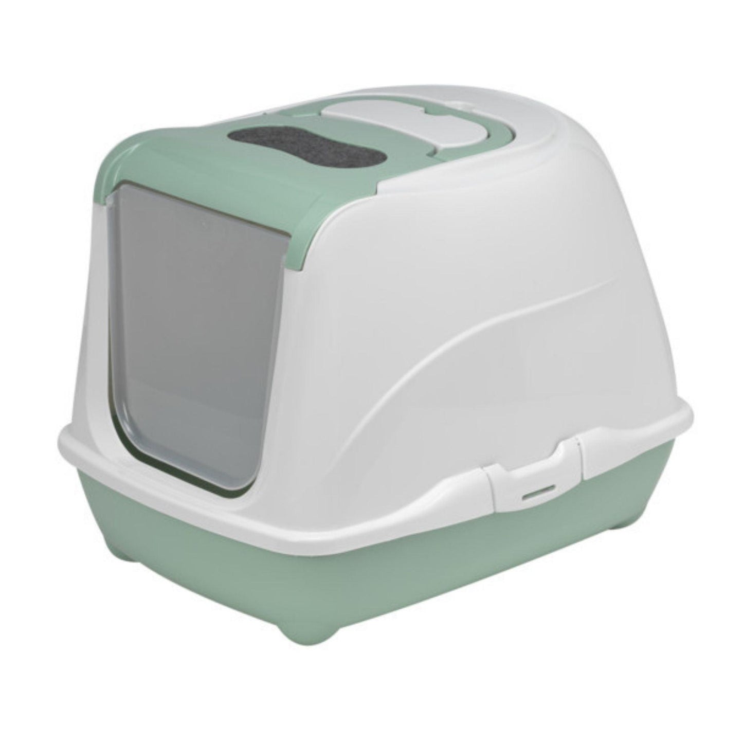 MODERNA Flip Cat Jumbo שירותים סגור גדול לחתול עם פתיחה קדמית צבע ירוק