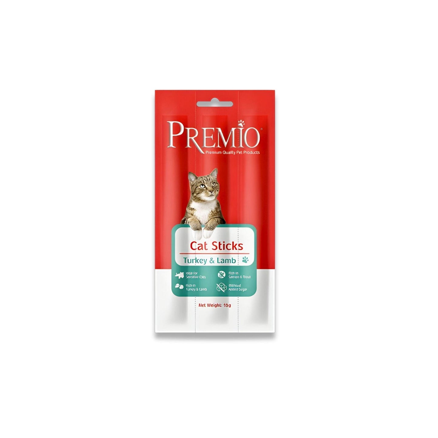 Premio - חטיף פרמיו סטיקס מקלות לחתול כבש והודו 15 גרם
