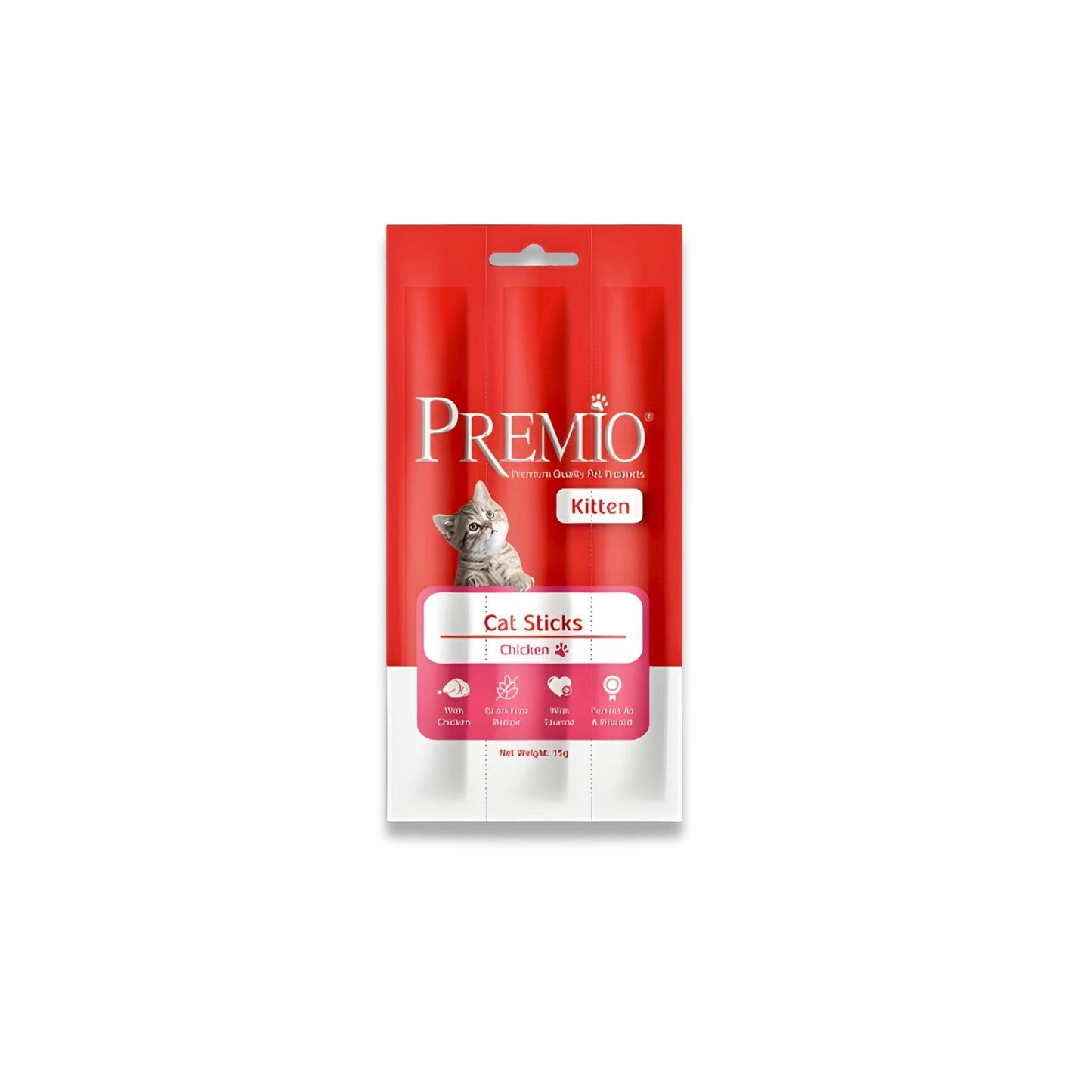 Premio - חטיף פרמיו סטיקס מקלות קיטן עוף 15 גרם