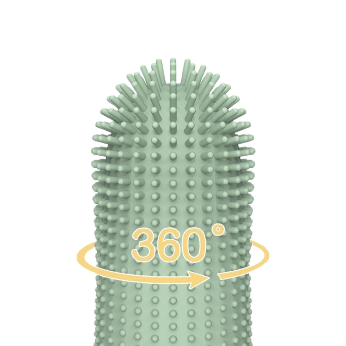 מברשת אצבע סיליקון לניקוי שיניים לכלבים וחתולים צבע צהוב