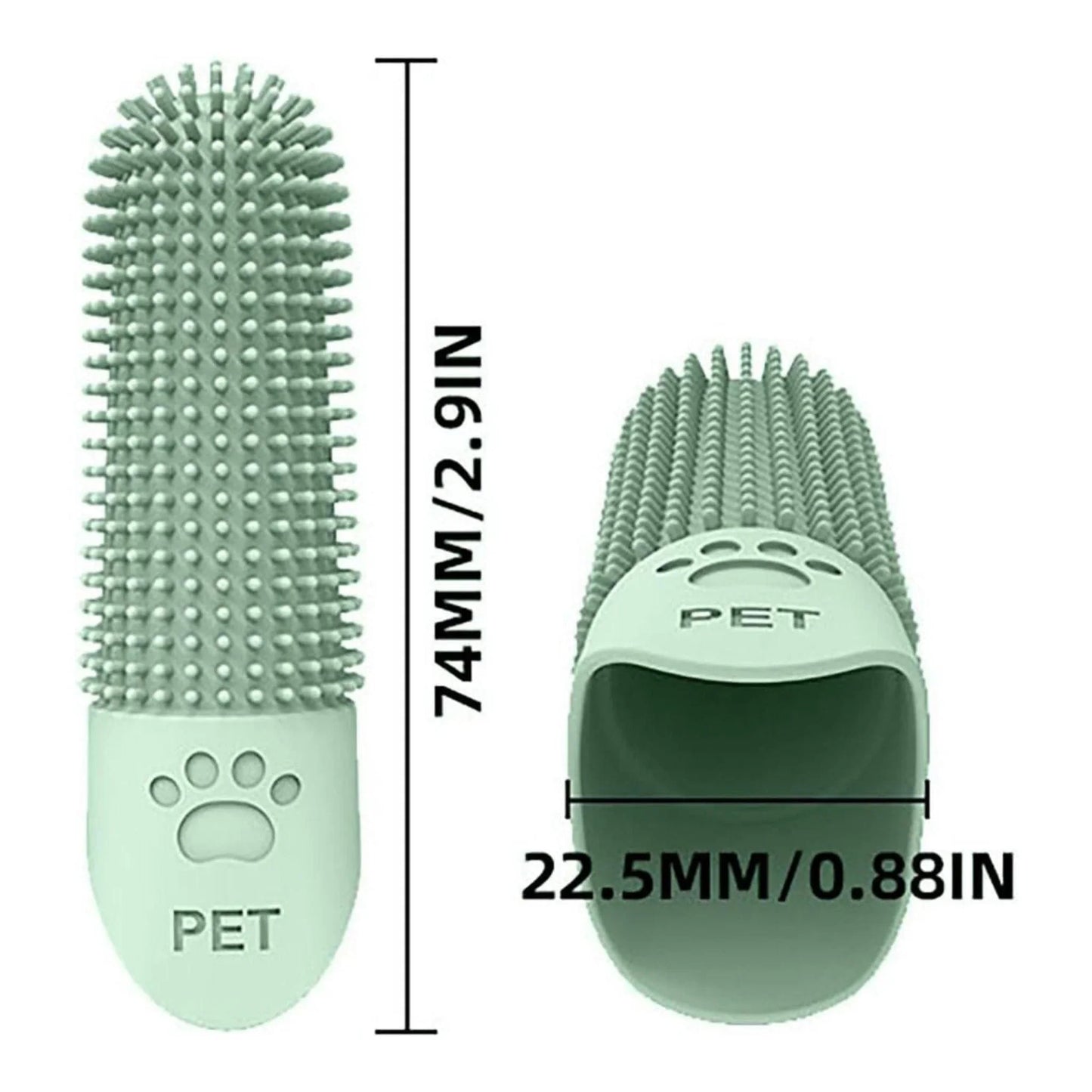 מברשת אצבע סיליקון לניקוי שיניים לכלבים וחתולים צבע צהוב