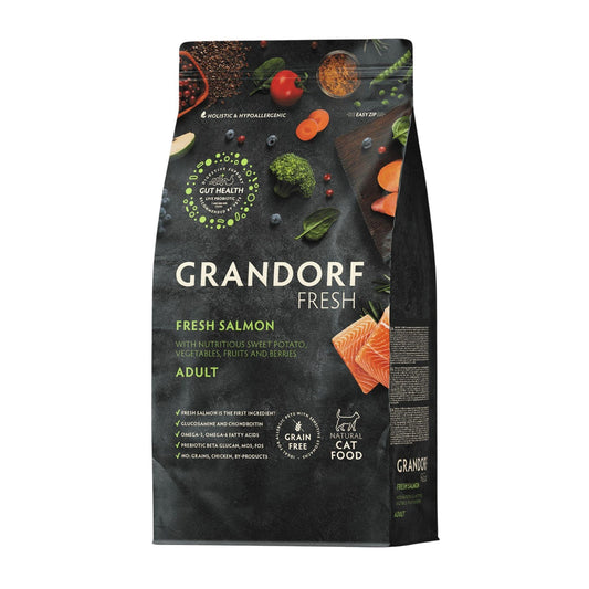 GRANDORF Fresh Salmon גרנדורף סלמון טרי לחתולים בוגרים היפואלרגני 2 ק”ג