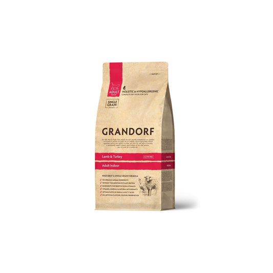 GRANDORF Lamb Indoor גרנדורף כבש והודו לחתולים בוגרים היפואלרגני 400 גרם