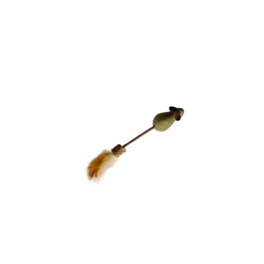 Catnip Toys For Cats צעצוע לחתול קטניפ עכבר על מקל עץ 2 יחידות