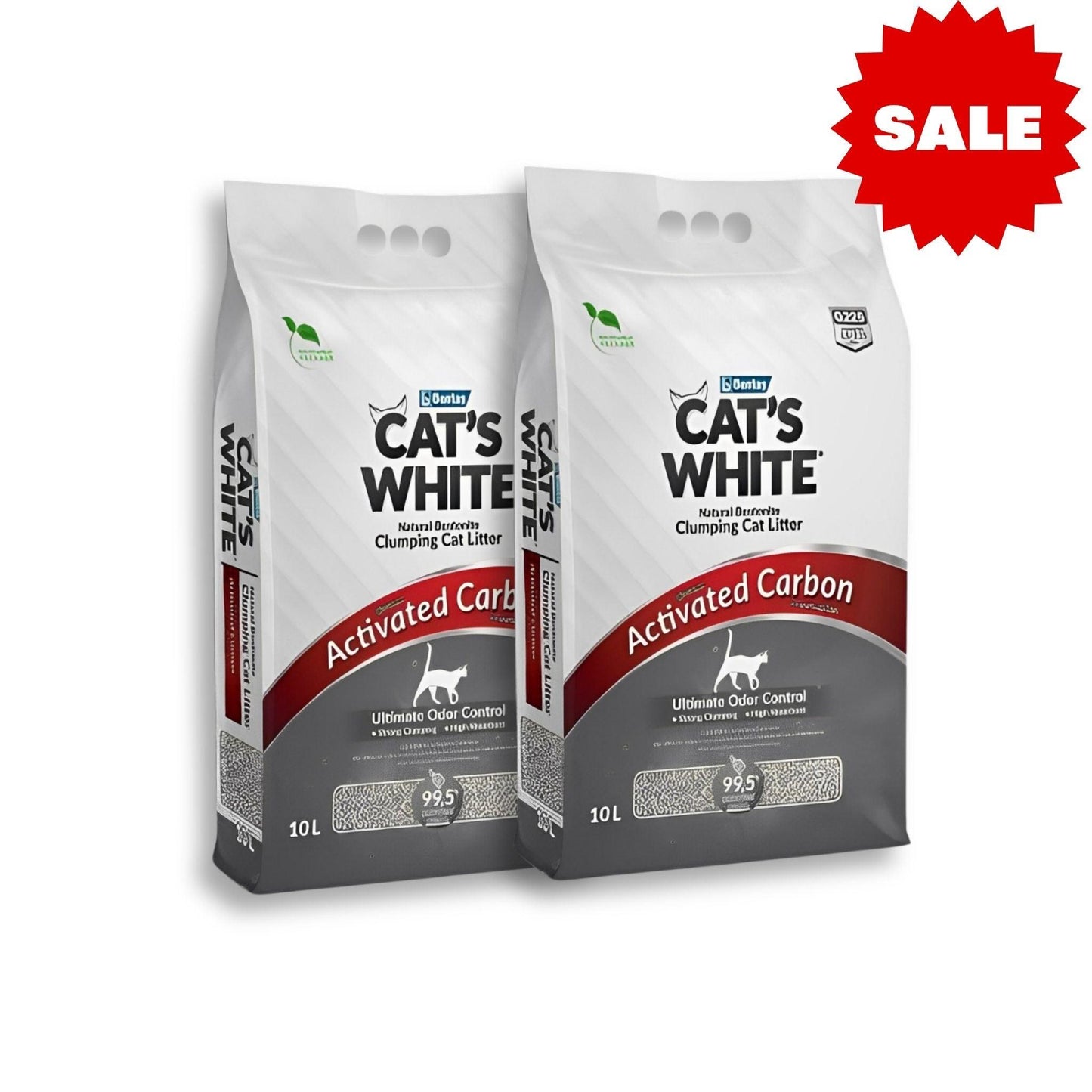 CAT'S WHITE - מבצע חול לחתול קטס וויט עם פחם קרבון 2 ב-₪135 20 ליטר