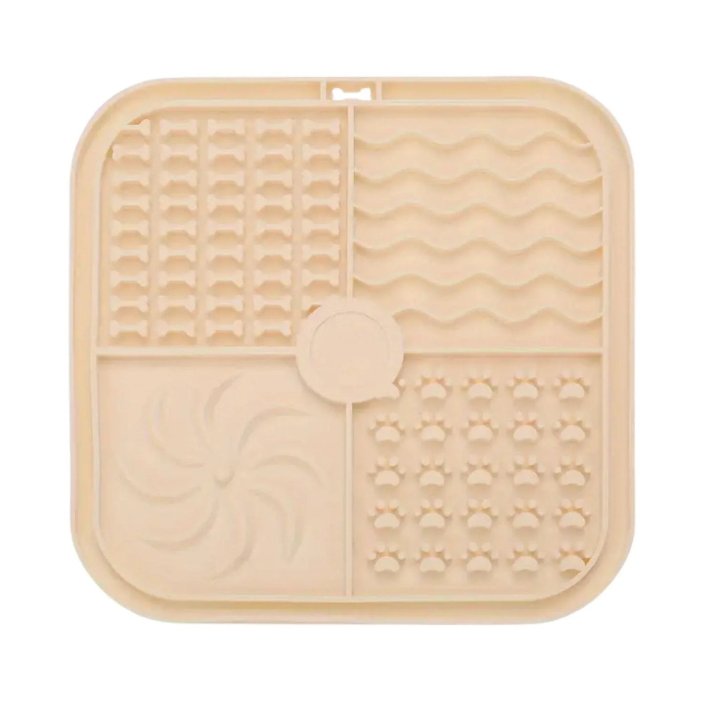 משטח ליקוק לכלבים להאכלה איטית לכלבים נגד החלקה צבע בז' חום בהיר