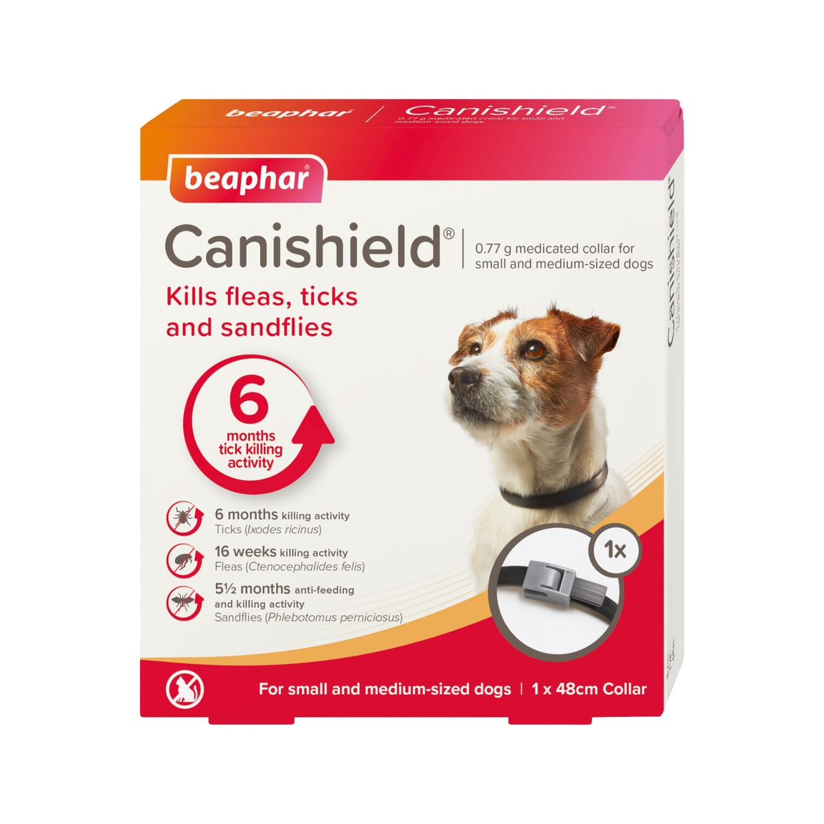 Beaphar Canishield קנישילד קולר נגד פרעושים קרציות לכלבים קטנים ובינוניים עד 20 ק״ג