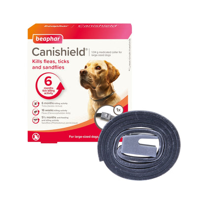 Beaphar Canishield קנישילד קולר נגד פרעושים קרציות לכלבים גדולים מעל 20 ק״ג