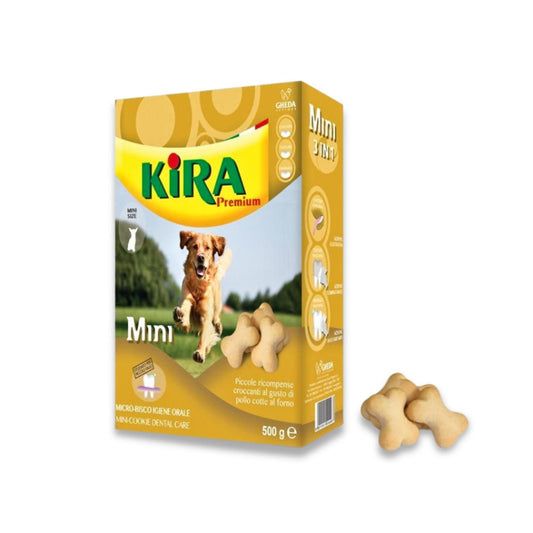 KIRA - חטיפי קירה ביסקוויט מיני לכלבים מגזע קטן דנטל 500 גרם