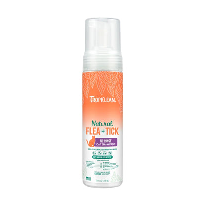 TropiClean טרופיקלין שמפו יבש לחתולים נגד פרעושים וקרציות 218 מ״ל