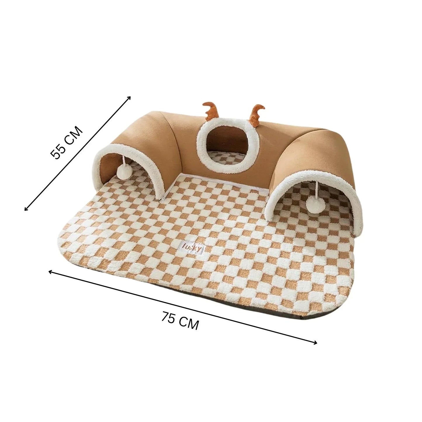 Hoofie מיטה לחתולים עם מנהרות