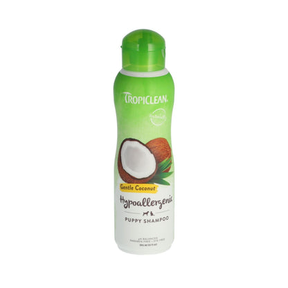 TropiClean טרופיקלין שמפו היפואלרגני לגורי כלבים וחתלתולים עם קוקוס 355 מ״ל