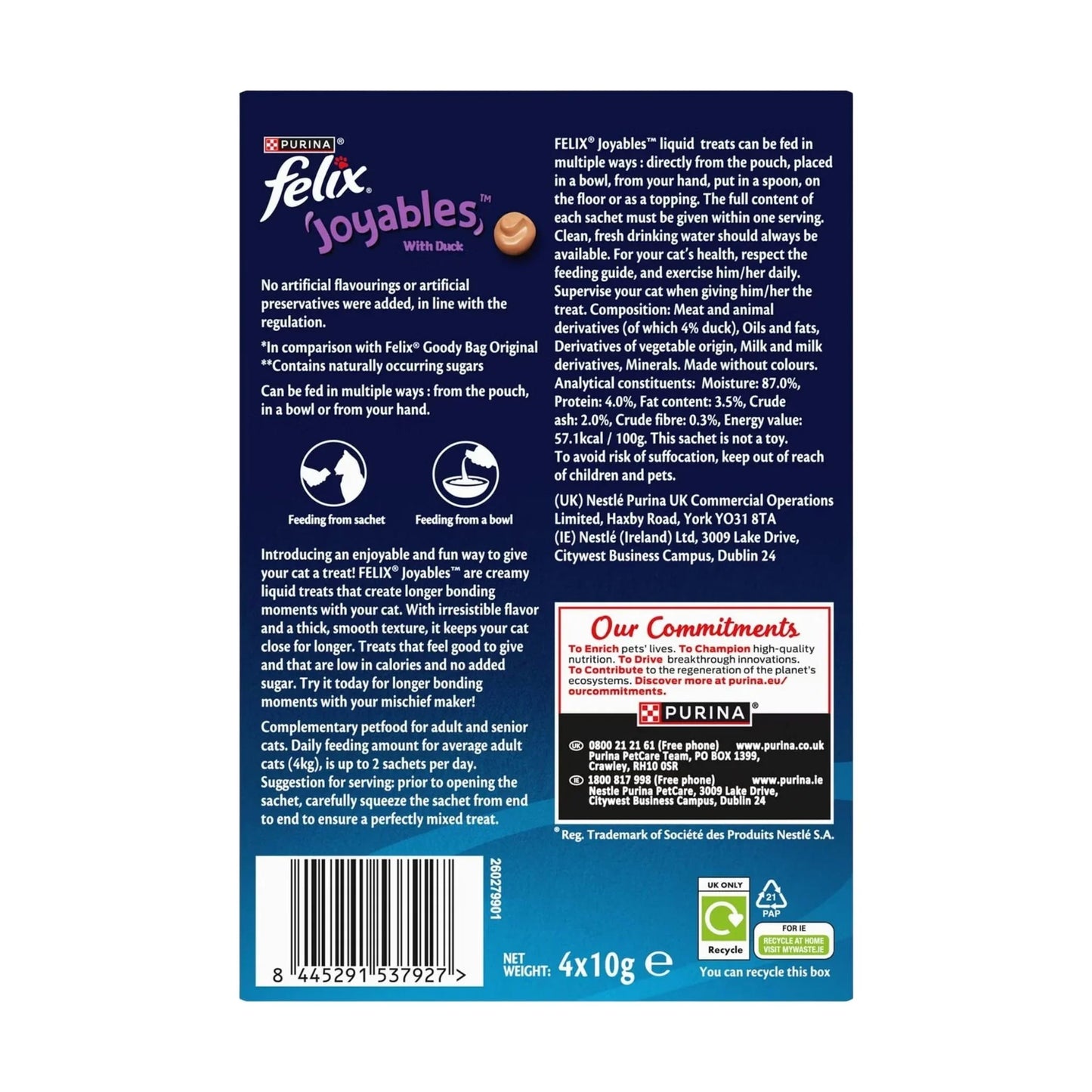 Purina Felix פליקס חטיף שלוק לח לחתולים בטעם ברווז 40 גרם