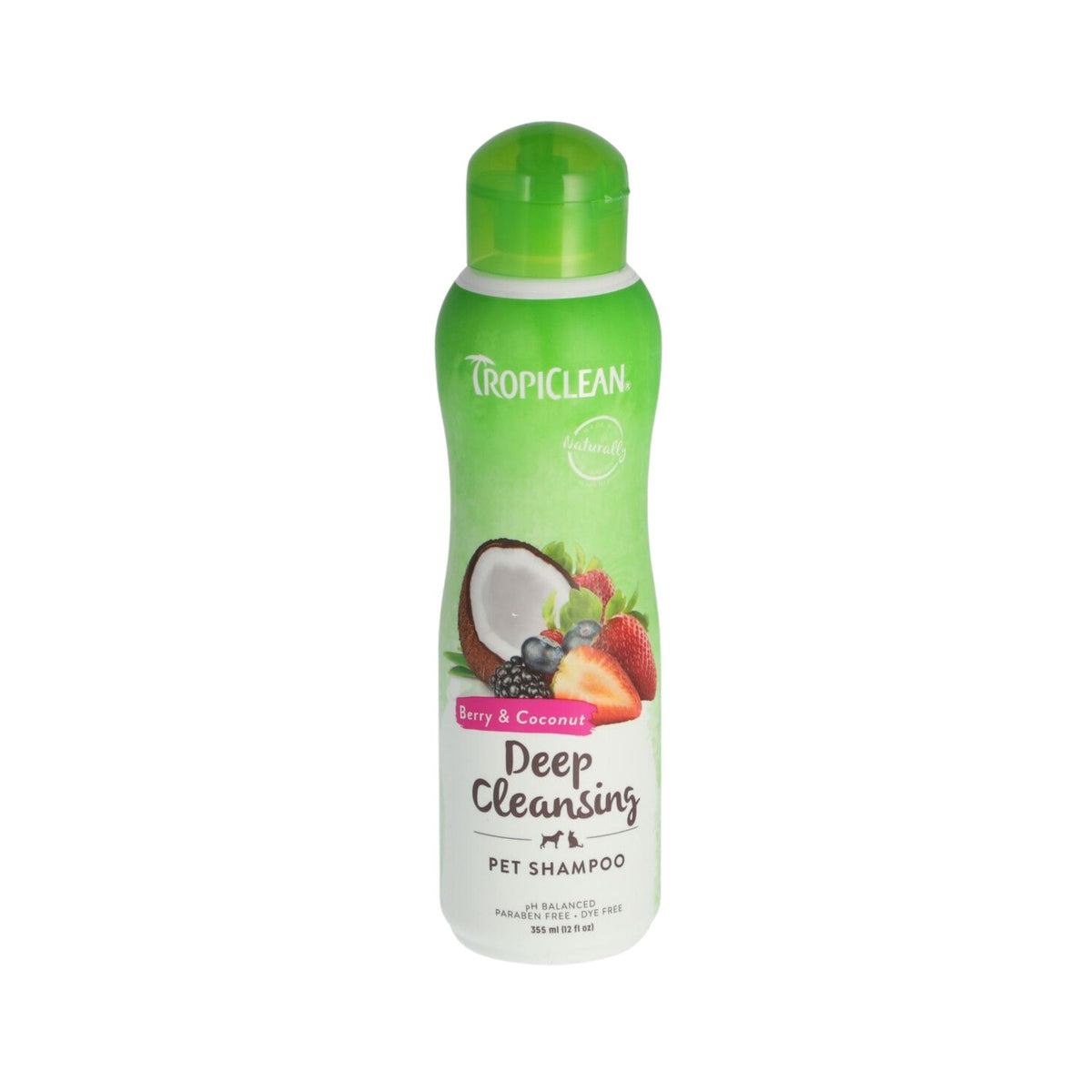 TropiClean טרופיקלין שמפו ניקוי עמוק לכלבים וחתולים עם פירות יער וקוקוס 355 מ״ל