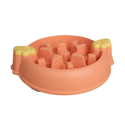 Hoofie קערת האכלה איטית לכלבים וחתולים צבע ורוד