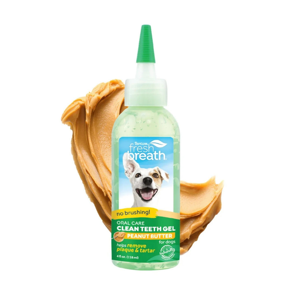 TropiClean טרופיקלין ג׳ל לניקוי שיניים לכלבים בטעם חמאת בוטנים 118 מ״ל