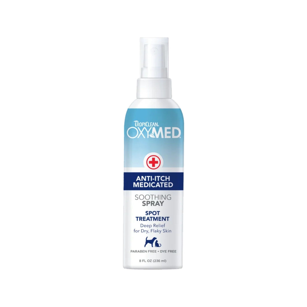 TropiClean OxyMed טרופיקלין אוקסימד תרסיס להרגעת גירויים וגרד לכלבים וחתולים 236 מ״ל