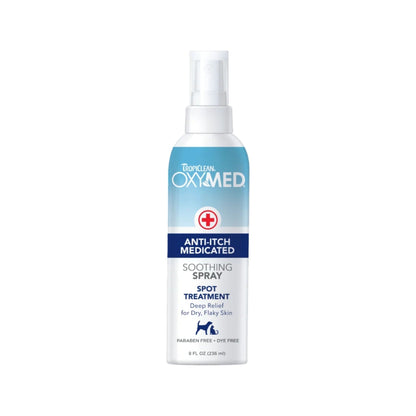 TropiClean OxyMed טרופיקלין אוקסימד תרסיס להרגעת גירויים וגרד לכלבים וחתולים 236 מ״ל